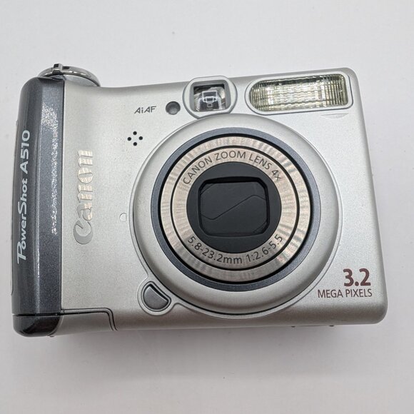 Canon PowerShot A510 3.2MP 4x Optical Zoom Digital Camera Silver Y2K - Tested - Picture 2 of 9